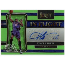 Vince Carter 2021-22 Panini Select In Flight Green Autograph Card #IF-VCT 52/99