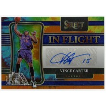 Vince Carter 2021-22 Panini Select In Flight Tie-Dye Autograph Card #IF-VCT 19/25