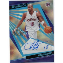 Vince Carter 2021-22 Panini Revolution Infinite Blue Autograph Card #AG-VCT 1/25