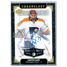 Carter Hart 2019-20 Upper Deck Chronology Diamond Relic Autograph Card #189 7/9