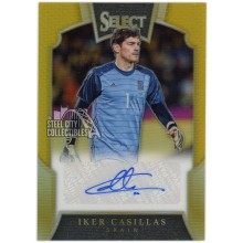 Iker Casillas 2016-17 Panini Select Gold Autograph Card #S-IC 7/10