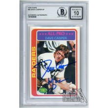 Dave Casper 1978 Topps All Pro Autograph Card #50 HOF 02 BAS 10