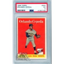 Orlando Cepeda 1958 Topps Rookie Card #343 PSA 5 EX