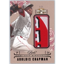 Aroldis Chapman 2014 Topps Triple Threads Game-Used Logo Patch Card #UJR-ACH 1/1