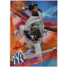 Aroldis Chapman 2017 Bowman's Best Orange Refractor Card #45 16/25
