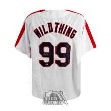 Charlie Sheen WILDTHING Autographed Cleveland Custom White Baseball Jersey - BAS