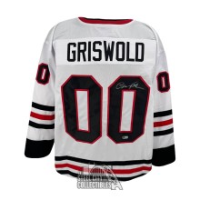 Chevy Chase Autographed Clark Griswold Custom Hockey Jersey - BAS (Top Right 0 Signed)