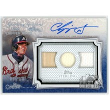 Chipper Jones 2020 Topps Sterling Seasons Blue Triple Relic Auto #SSAR-CJ 08/10