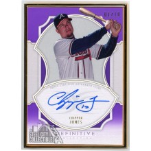 Chipper Jones 2020 Topps Definitive Collection Purple Gold Framed Auto 01/10