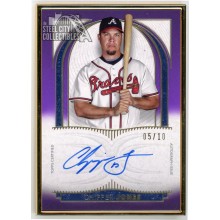 Chipper Jones 2021 Topps Definitive Collection Purple Gold Framed Auto 05/10