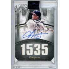 Chipper Jones 2021 Topps Luminaries Hit Kings Relic Auto Card #HKAR-CJ 13/15