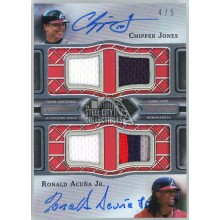 Chipper Jones & Ronald Acuna 2022 Topps Sterling Sets Dual Relic Auto Card 4/5