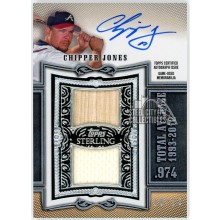 Chipper Jones 2020 Topps Sterling Dual Relic Autograph Card #SWAR-CJ 18/25