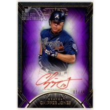 Chipper Jones 2021 Topps Diamond Icons Red Ink Purple Auto Card #RI-CJ 05/10