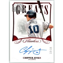 Chipper Jones 2020 Panini Flawless Greats Ruby Autograph Card #GA-CJ 13/15