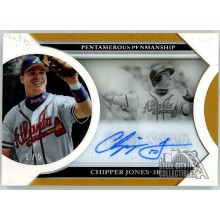 Chipper Jones 2020 Topps Five Star Pentamerous Penmanship Gold Auto Card 5/5