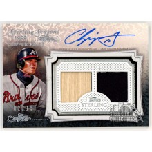 Chipper Jones 2020 Topps Sterling Seasons Dual Relic Auto Card #SSAR-CJ 02/15