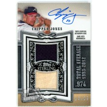 Chipper Jones 2020 Topps Sterling Swings Dual Relic Auto Card #SWAR-CJ 15/25