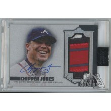 Chipper Jones 2019 Topps Dynasty Dynastic Deed Patch Autograph Card #DAP-CJ3 1/5