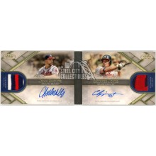 Chipper Jones & John Smoltz 2021 Topps Tier One Dual Patch Auto Booklet Card 1/1