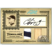 Chipper Jones 2005 Donruss Playoff Prime Cuts Dual Relic Auto Card #T-36 02/10