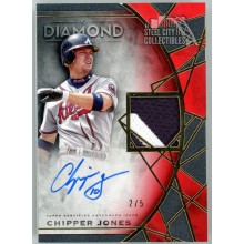 Chipper Jones 2022 Topps Diamond Icons Red Patch Autograph Card #SPA-CJ 2/5