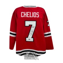 Chris Chelios HOF 2013 Autographed Chicago Red Custom Hockey Jersey - BAS COA