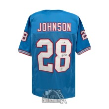 Chris Johnson Autographed Tennessee Custom Blue Football Jersey - BAS