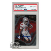 Chris Olave 2022 Panini Select Draft Picks Field Level Autograph Rookie Card #105 PSA/DNA 10
