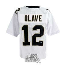 Chris Olave Autographed New Orleans Custom White Football Jersey-BAS (#2 is signed)