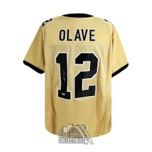 Chris Olave Autographed New Orleans Custom Gold Football Jersey - BAS