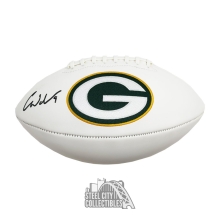 Christian Watson Autographed Green Bay Packers White Logo Football - BAS