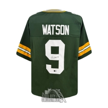 Christian Watson Autographed Green Bay Custom Green Football Jersey - BAS