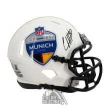 Chuba Hubbard Autographed 2024 Munich Game Mini Football Helmet - BAS