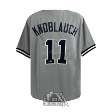 Chuck Knoblauch 1991 ALROY Autographed New York Custom Gray Baseball Jersey - BAS