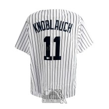 Chuck Knoblauch 1991 ALROY Autographed New York Custom Pinstripe Baseball Jersey - BAS