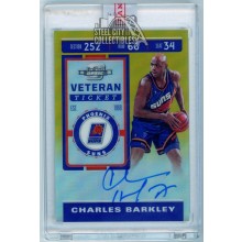Charles Barkley 2019-20 Panini Contenders Optic Gold Prizm Autograph Card 05/10