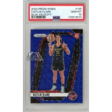 Caitlin Clark 2024 Panini Prizm WNBA Blue Velocity Rookie Card #145 PSA 10