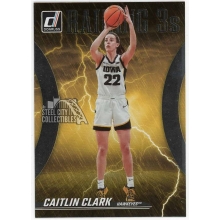 Caitlin Clark 2024 Panini Caitlin Clark Collection Donruss Raining 3's Metalized Rookie Card #R1