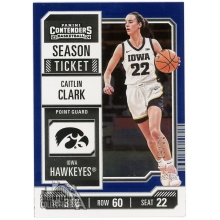 Caitlin Clark 2024 Panini Collection Contenders Blue Rookie Card #CC3 19/22