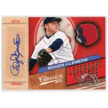 Roger Clemens 2014 Panini Classics Legendary Players Patch Auto Card #23 3/5