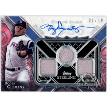 Roger Clemens 2022 Topps Sterling Seasons Blue Triple Patch Auto Card 01/10