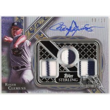 Roger Clemens 2022 Topps Sterling Strikes Triple Patch Autograph Card #STAR-CLE 9/10