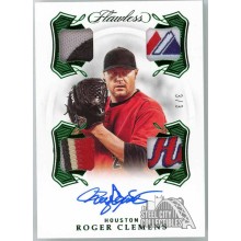 Roger Clemens 2020 Panini Flawless Emerald Quad Patch Autograph Card #QPS-RC 3/3