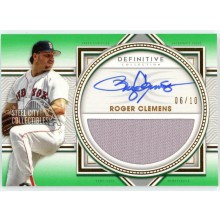 Roger Clemens 2022 Topps Definitive Green Jersey Autograph Card #DARC-RC 6/10