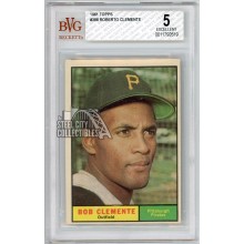 Roberto Clemente 1961 Topps Baseball Card #388 BVG 5