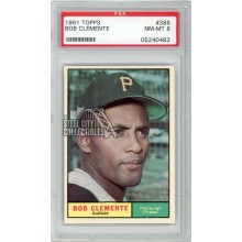 Roberto Clemente 1961 Topps Baseball Card #388 PSA 8