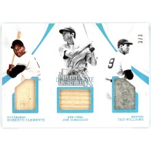 Clemente, Williams & DiMaggio 2017 Panini Immaculate Triple Relic Card 3/3