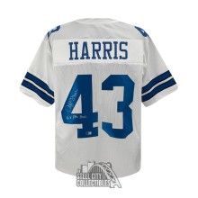 Cliff Harris 6x Pro Bowl Autographed Dallas Custom White Football Jersey - BAS
