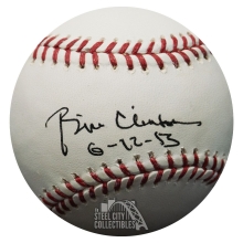 Bill Clinton Autographed OML Bud Selig Baseball W/ 6-12-13 Inscription (Auto Grade 9)- JSA LOA XX83306